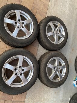 Alu kola 15” 5x108 a zimní pneu 195/65/R15 - 2