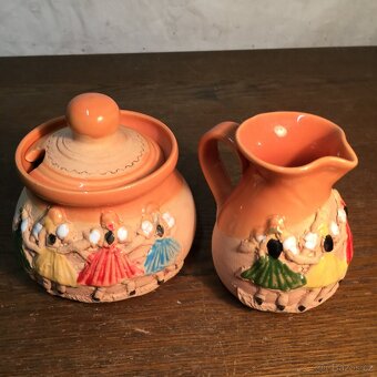 Mokriš Horňák keramika džbánek a dóza cukřenka - 2