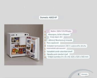 Absorpční lednička s mrazákem kombinovaná Dometic A803KF - 2