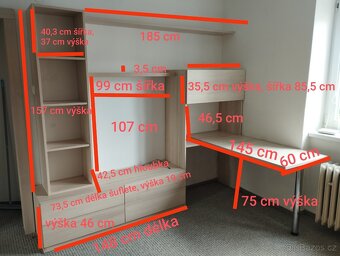 Obývací stěna se stolem od truhláře-Humpolec - 2