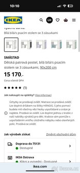 SMÅSTAD patrová postel, bílá s psacím stolem se - 2