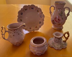 Souprava krásného růžového porcelánu, celkem 5ks - 2