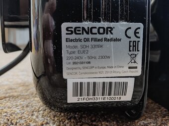 Olejový radiátor Sencor SOH 3311BK - 2