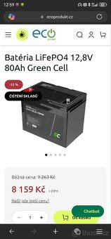 Baterie z měničem na 220v baterie LiFePo4 12.8v/80ah,1024wh - 2