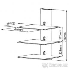 HiFi / TV nástěnná police (MONAKO WALLMOUNT DS-103) - 2