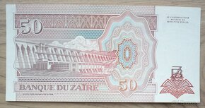 Bankovka, Zair, 50 nouveaux zaires, ročník 1993 - 2