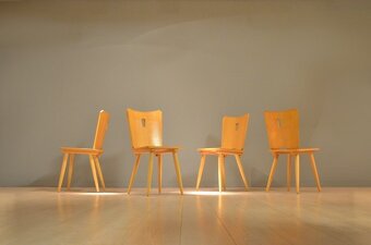 4 x masivní židle Carl Malmsten 1960 - 2