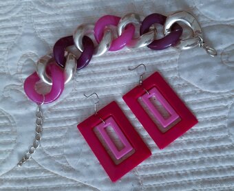 Náramek + výrazné náušnice + šátek - 2