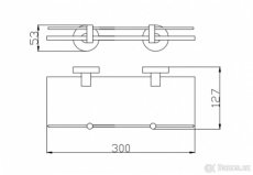 Polička sklo - chrom do koupelny - NOVÁ - 2