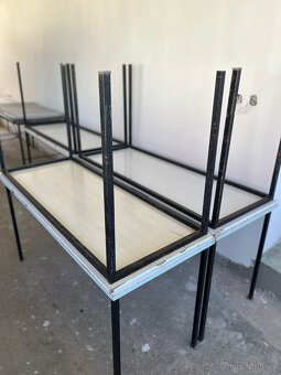 6x Obdélníkový jídelní stůl 150x60 cm vysoký 75 cm - 2