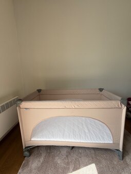 Dětská postýlka ZOPA skládací Lely Sand Beig + matrace - 2