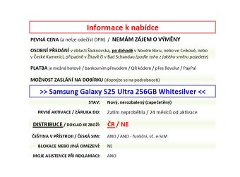 Samsung Galaxy S25 Ultra 256GB Whitesilver NOVÝ NEROZBALENÝ - 2