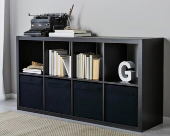 Policový díl Ikea Kallax, černohnědá, 77x147 cm - 2