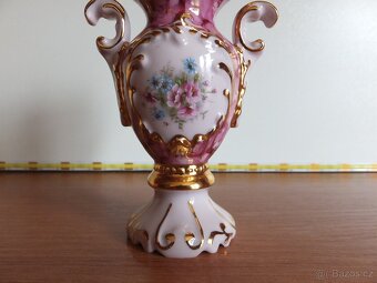 Růžový porcelán, krásná vázička amfora č. 1. znač. RD. - 2