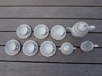 Starý porcelánový čajový servis, kompletní set, - 2