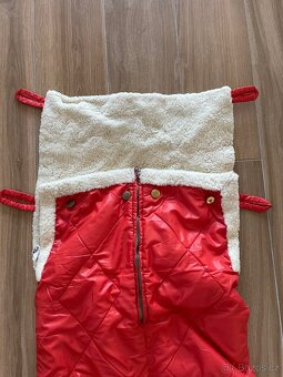 Dětský - Retro červený fusak s beránkem - 2