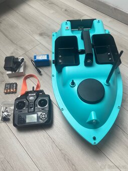 Tříkomorová MODRÁ loďka GPS s baterií 12000mAh - 2