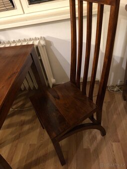 Masivní stůl, 4 židle TEAK - 2