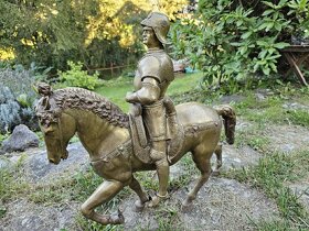 Velká starozitna jezdecká bronzová socha - 2