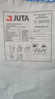 Prodám použité BIG BAG vaky 88x88x140cm, 1250 kg (od cukru) - 2