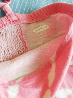 růžové šaty pruhované s bílými proužky - Old navy 10/12 let - 2