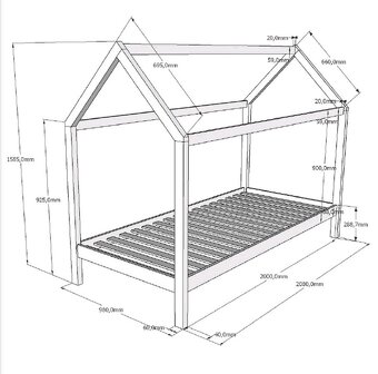 2x Postel Domeček 90x200 - 2