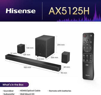 Nový Soundbar Hisense AX5125H - 2