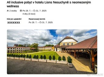 All inclusive pobyt v hotelu Lions Nesuchyně s neomezeným we - 2