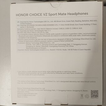 Prodám bezdrátová sluchátka honor - 2