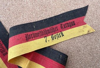 STARÝ ODZNAK, PAMĚTNÍ STUHA - PODBOŘANY 1923, TURNFEST - 2