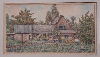 Obraz originál " Valašské chalupy " autor Josef Dohnal - 2
