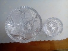 Sada vázy a popelníku z broušeného, kříšťálového skla - 2