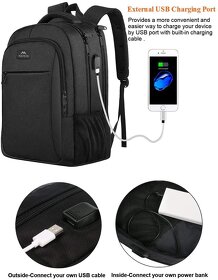 MATEIN pánský batoh na notebook - Vodotěsný, s USB portem - 2