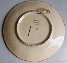 Starožitný chodský keramický talíř J. Frei Klenčí 1950, váza - 2