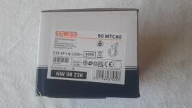 6 kusů nový jistič Gewiss gw90226 10A charakt. C vypíná L+N - 2