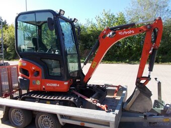 114,700Kč - minibagr - 2014 Kubota KX 018-4 s přívěsem - 2