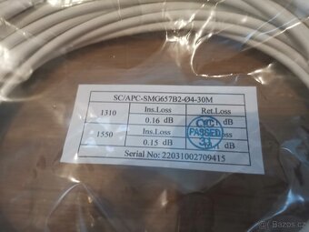 Optický Pigtail kabel SC/APC-SMG657B2, nové 30m - 2