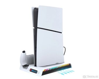 MULTIFUNKČNÍ NABÍJECÍ RGB STOJAN S CHLAZENÍM PRO PS5 SLIM - 2