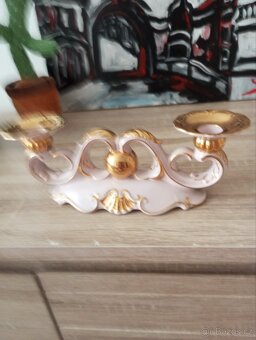 Slavkov - dvojsvicen, růžový porcelán - 2