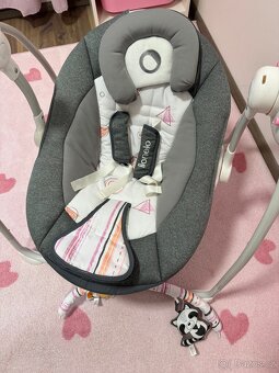 LIONELLO dětské houpací křesílko Ruben – Stone Grey Rose - 2