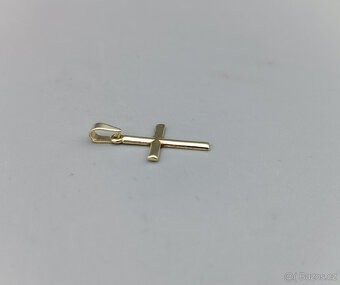 Zlatý přívěsek kříž 0,65g, 14 kt, 585/1000 - 2