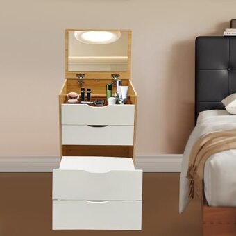 Toaletní stolek na líčení se 3 zásuvkami - 2