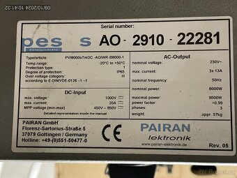 Střídač pro FVE Pairan 8kW - 2