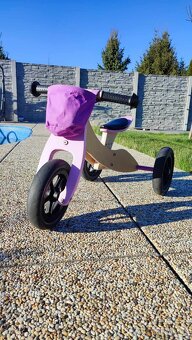 Dřevěné odrážedlo Small Foot Maxi 2v1 (fialové / růžové) - 2