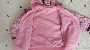 Dívčí přechodová bunda -  vel.116/128 -podšitá fleece - 2
