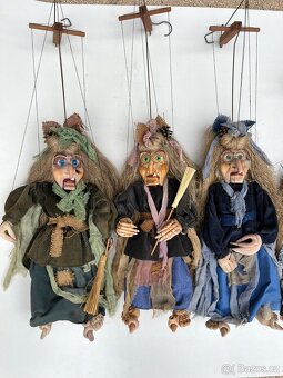 Sběratelské loutky marionety - čarodějnice a vodník - 2