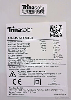 Solární panel Trina Solar TSM-455NEG9R.28 - 2