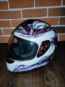 Dámská helma na motorku exkluzivní motýlková s perleťí - 2