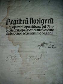 INKUNABULA Divi Ambrosii episcopi Mediolanensis..opera 1506 - 2