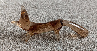 Skleněná figurka liška – hutní sklo, sklárna Škrdlovice - 2